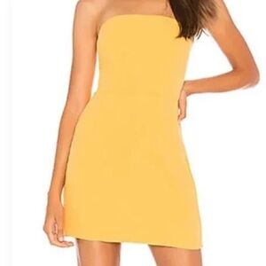 Lovers + Friends Strapless Yellow Dress